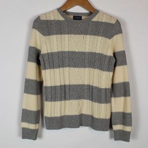 Chaps | Gray striped cable sweater M